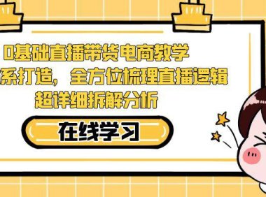（5254）0基础直播带货电商教学：全体系打造，全方位梳理直播逻辑，超详细拆解分析