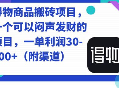 (5283)得物商品搬砖项目,一个可以闷声发财的项目,一单利润30-500+(附渠道)