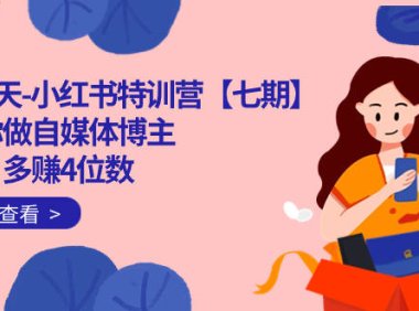 (5304)100天-小红书特训营【七期】带你做自媒体博主 每月多赚4位数 IP账号全指南