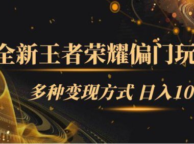 (5306)全新王者荣耀偏门玩法,多种变现方式 日入1000+小白闭眼入(附1000G教材)