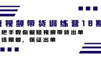 (5411)短视频带货训练营18期,手把手教你做短视频带货出单,听话照做,保证出单