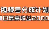 (5460)全新蓝海 视频号掘金计划 日入2000+