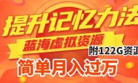 (5480)提升高效记忆力法,蓝海虚拟资源项目,成交简单,多种变现方式,月入过万