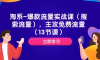 (5508)淘系-爆款流量实战课(搜索流量),主攻免费流量(13节课)