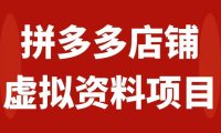 (5511)拼多多店铺虚拟项目,教科书式操作玩法,轻松月入1000+