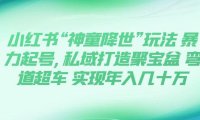 (5519)小红书“神童降世”玩法 暴力起号,私域打造聚宝盆 弯道超车 实现年入几十万