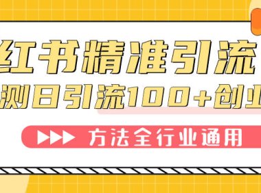 （5362）小红书精准引流创业粉，微信每天被动100+好友