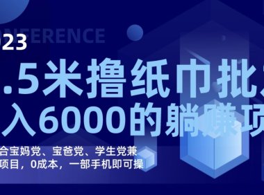 (5371)2023撸纸巾项目,一部手机即可0撸