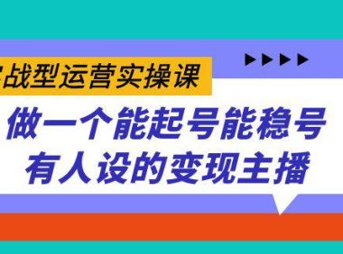 （5374）实战型运营实操课，做一个能起号能稳号有人设的变现主播