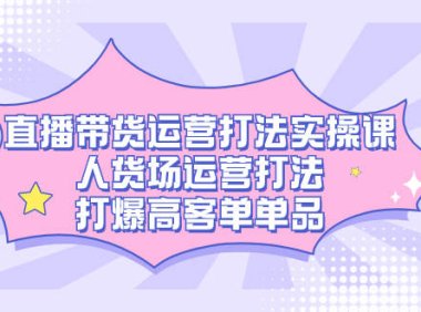 （5384）直播带货运营打法实操课，人货场运营打法，打爆高客单单品