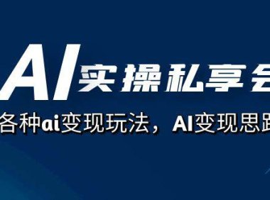 (5385)AI实操私享会,各种ai变现玩法,AI变现思路(67节课)