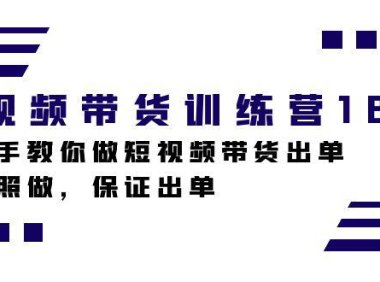 (5411)短视频带货训练营18期,手把手教你做短视频带货出单,听话照做,保证出单