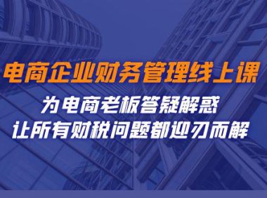 (5432)电商企业-财务管理线上课:为电商老板答疑解惑-让所有财税问题都迎刃而解