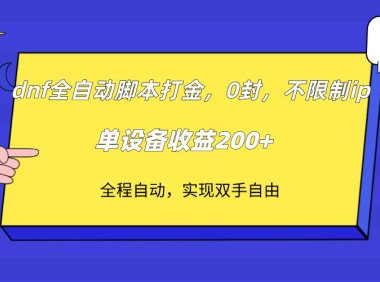 (5476)dnf全自动脚本打金,不限制ip,0封,单设备收益200+