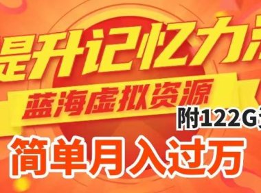 (5480)提升高效记忆力法,蓝海虚拟资源项目,成交简单,多种变现方式,月入过万