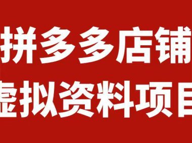 (5511)拼多多店铺虚拟项目,教科书式操作玩法,轻松月入1000+