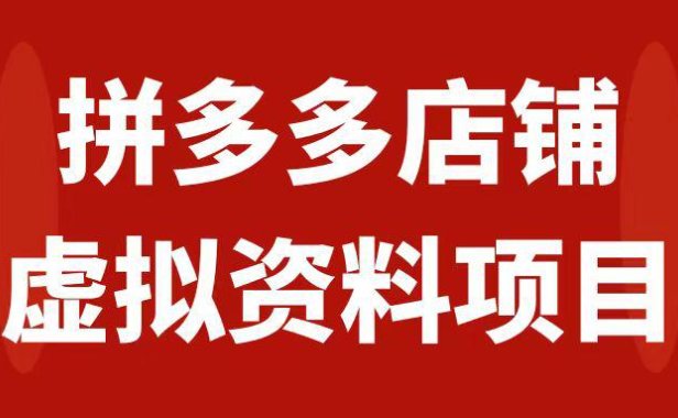 （5511）拼多多店铺虚拟项目，教科书式操作玩法，轻松月入1000+