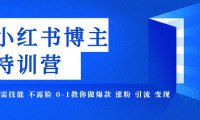(5561)小红书博主爆款特训营-11期 无需技能 不露脸 0-1教你做爆款 涨粉 引流 变现