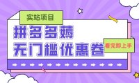 (5588)拼多多最新薅无门槛优惠卷项目,0成本,目前还能做,一单在50-500 (仅揭秘)