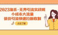 (5630)2023淘系·无界引流实战班:小成本大流量,低价引流快速拉新收割
