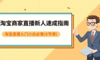 （5646）淘宝商家直播新人速成指南，淘宝直播入门小白必看（6节课）