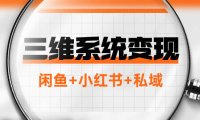 (5656)三维系统变现项目:普通人首选-年入百万的翻身项目,闲鱼+小红书+私域