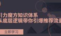 (5681)引力魔方知识体系,从底层逻辑带你引爆荐推流量!