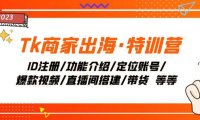 (5692)Tk商家出海·特训营:ID注册/功能介绍/定位账号/爆款视频/直播间搭建/带货.