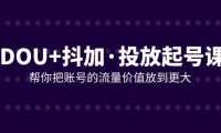 (5700)DOU+抖加投放起号课,帮你把账号的流量价值放到更大(21节课)