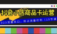 (5713)抖音小店商品卡运营,2023流量风口,抢占流量红利(15节课)