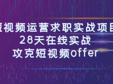 （5548）短视频运-营求职实战项目，28天在线实战，攻克短视频offer（46节课）
