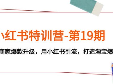 (5555)小红书特训营-第19期,帮助商家爆款升级,用小红书引流,打造淘宝爆款