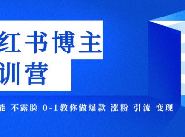 (5561)小红书博主爆款特训营-11期 无需技能 不露脸 0-1教你做爆款 涨粉 引流 变现