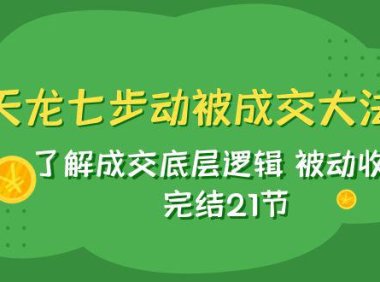 (5575)天龙/七步动被成交大法:了解成交底层逻辑 被动收入 完结21节