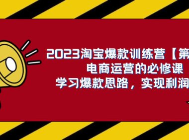 (5585)2023淘宝爆款训练营【第2期】电商运营的必修课,学习爆款思路 实现利润增长