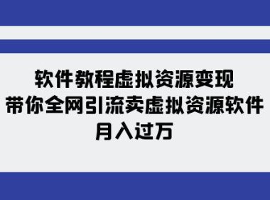 (5590)软件教程虚拟资源变现:带你全网引流卖虚拟资源软件,月入过万(11节课)
