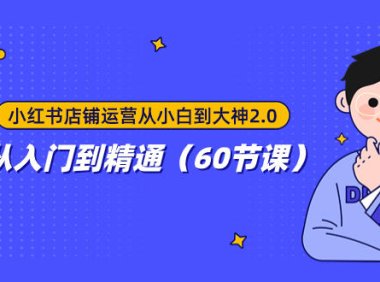 (5609)小红书店铺运营从小白到大神2.0,从入门到精通(60节课)