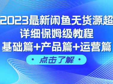 (5628)2023最新闲鱼无货源超详细保姆级教程,基础篇+产品篇+运营篇(43节课)