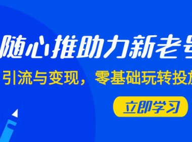 (5671)随心推-助力新老号,引流与变现,零基础玩转投放(7节课)