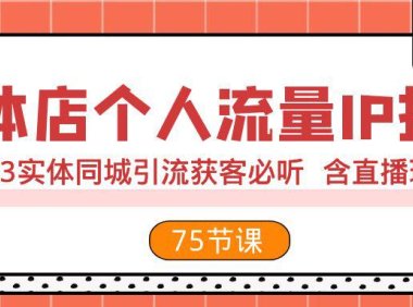 (5675)实体店个人流量IP打造 2023实体同城引流获客必听 含直播玩法(75节完整版)