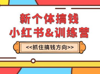 (5677)新个体·搞钱-小红书训练营:实战落地运营方法,抓住搞钱方向,每月多搞2w+
