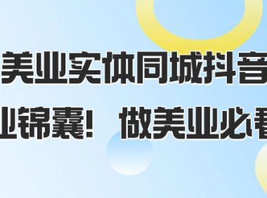 (5710)美业实体同城抖音,美业锦囊!做美业必看(58节课)