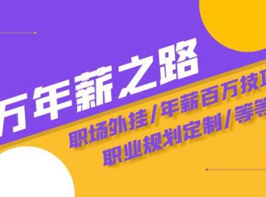 （5711）通往百万年薪之路·陪跑训练营：职场外挂/年薪百万技巧/职业规划定制/等等