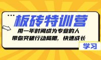 （5730）板砖特训营，用一年时间成为专业的人，带你突破行动局限，快速成长