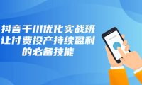 (5735)抖音-千川优化实战班,让付费投产持续盈利的必备技能(10节课)
