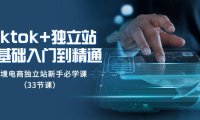 (5736)tk+独立站从0基础入门到精通,跨境电商独立站新手必学课(33节课)