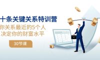 （5747）三十条关键关系特训营：你关系 最近的5个人决定你的财富水平（30节课）