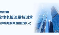 (5750)实体老板-流量特训营,实体店短视频直播获客(6节课)