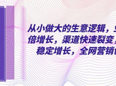 （5727）从小做大的生意逻辑，业绩翻倍增长，渠道快速裂变，利润稳定增长