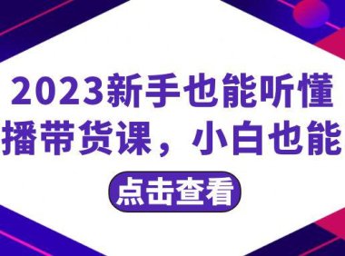 （5729）2023新手也能听懂的直播带货课，小白也能听懂，20节完整